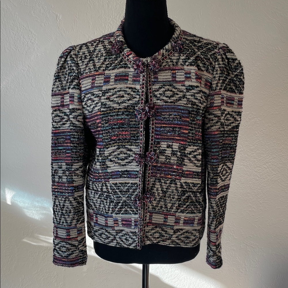 NWT ZARA WOVEN Women's Patterned Jacket SIZE MEDIUM